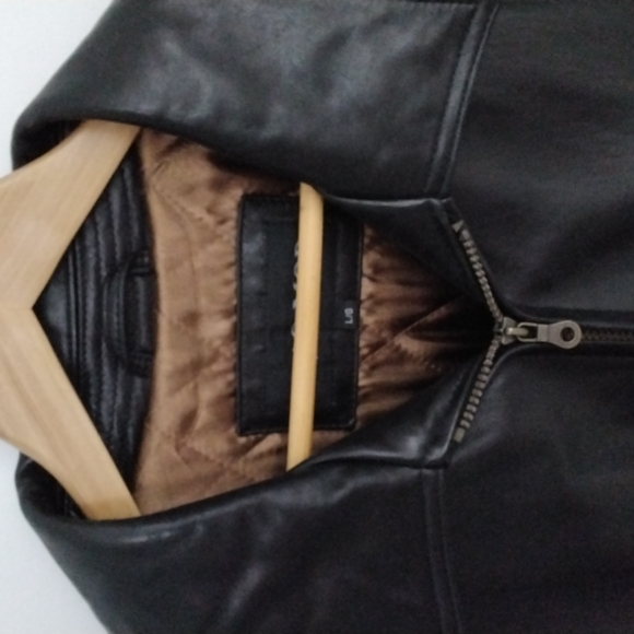 Men's MacMor lined leather coat, size large - Picture 4 of 9